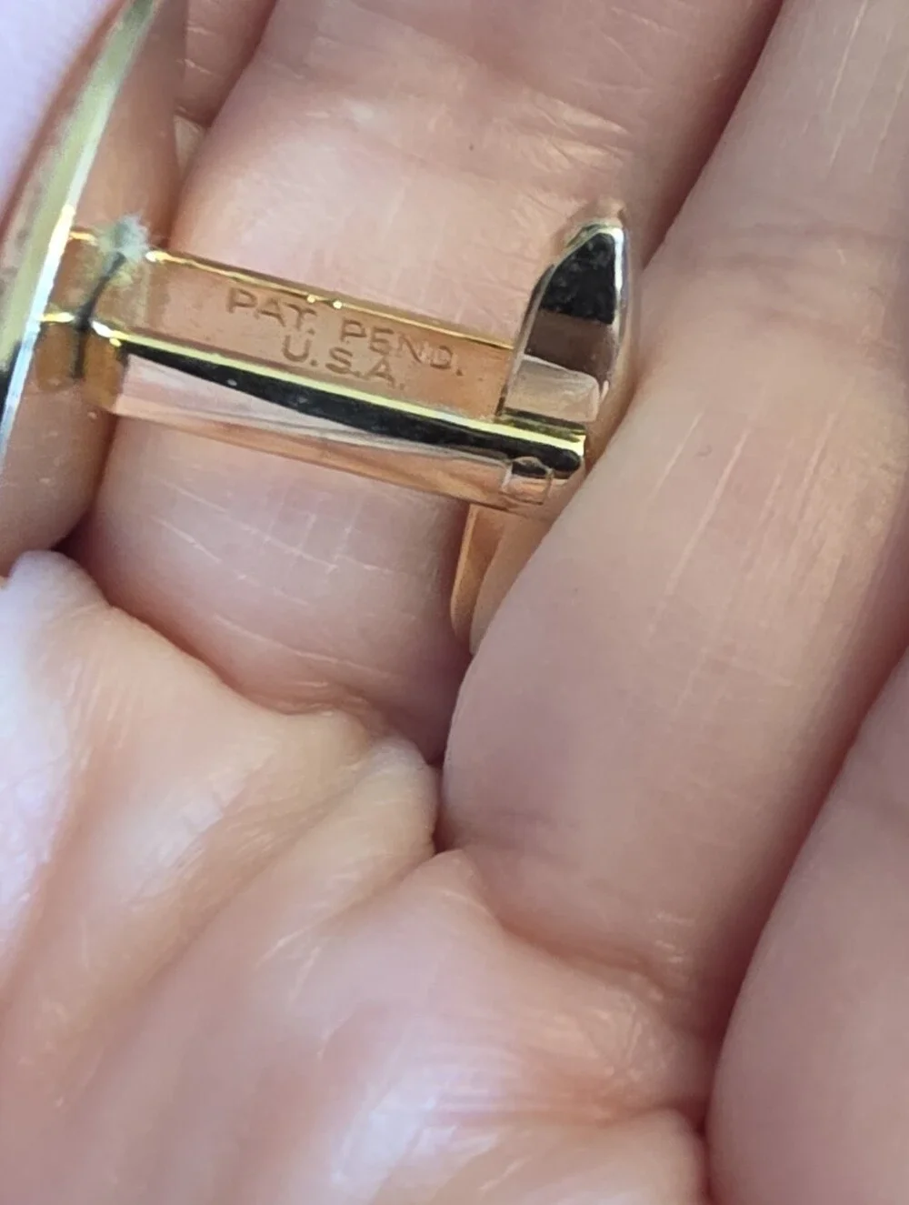 Vintage Foster Gold-Tone Metal With Black Enamel Lion Cuff Links